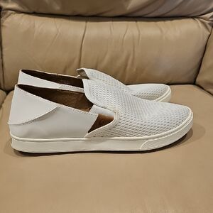 OluKai White Mesh Slip-On Loafers NEW